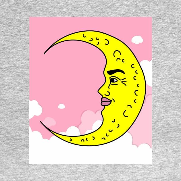 Luminous Moon Half Moon Face by flofin